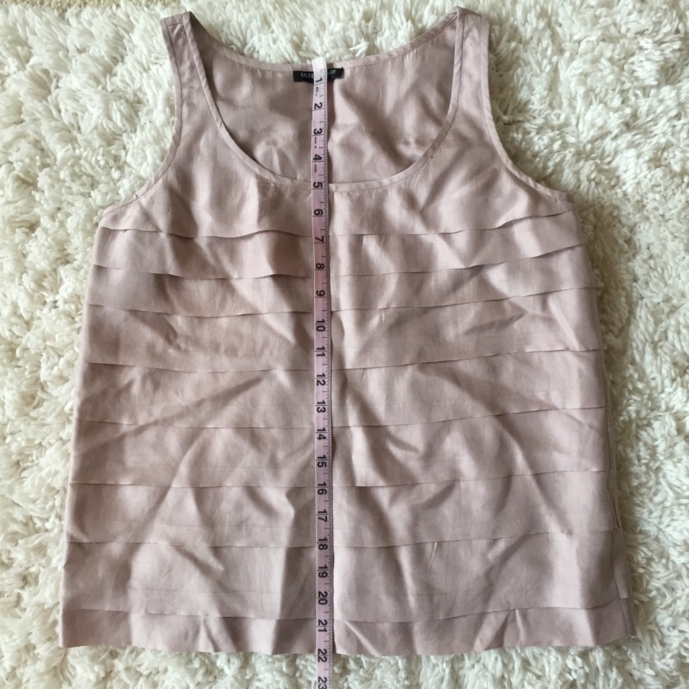 Eileen Fisher Nude Pink Color Silk Blouse Petite - Picture 2 of 5